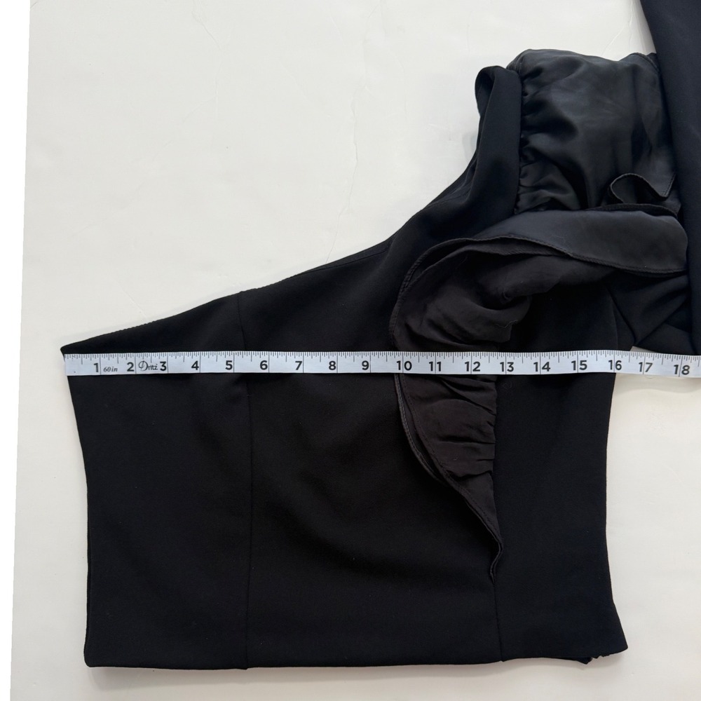 Vestique Black One Shoulder Ruffle Long Sleeve Top Y20528 womens Size M - Picture 4 of 8